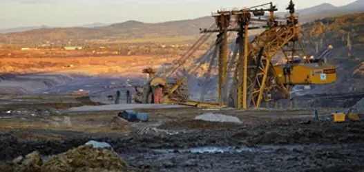 Mining equipment at mining site